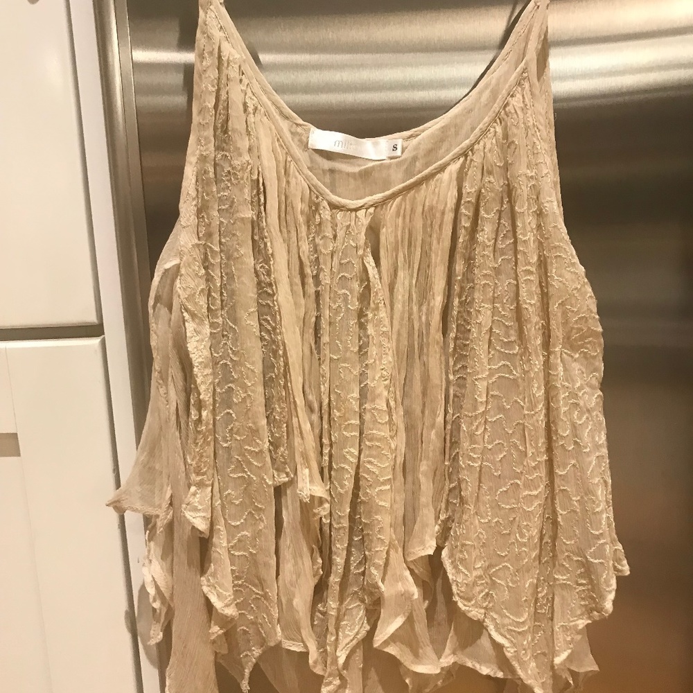 LF tan Chiffon top